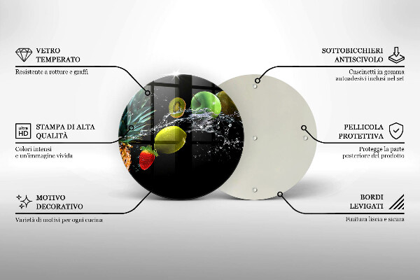 Tagliere in vetro temperato Frutta in acqua