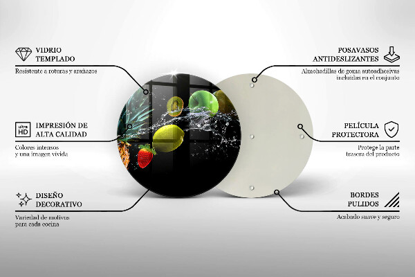 Tagliere in vetro temperato Frutta in acqua