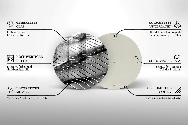 Tagliere in vetro Struttura in metallo 3D