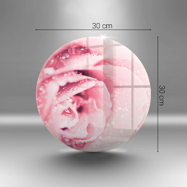 Tagliere in vetro Gocce di rugiada e fiore di rosa