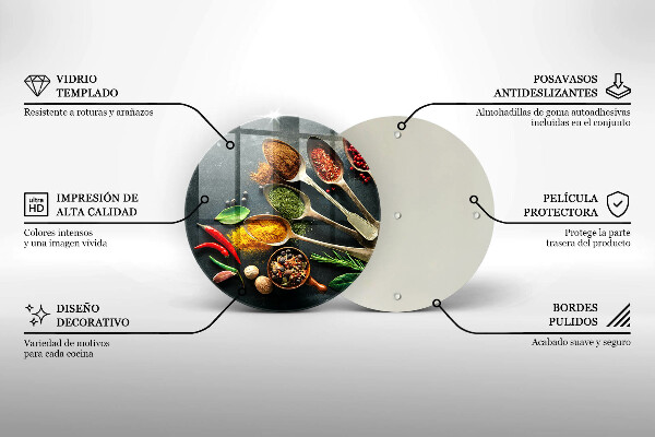 Tagliere in vetro Cucchiai da cucina di spezie