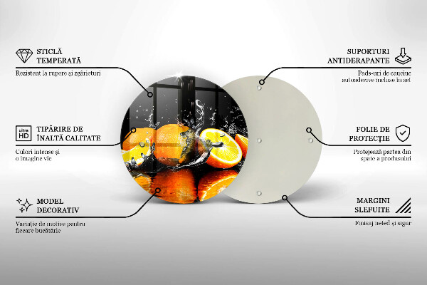 Tagliere in vetro Succoso frutto arancione