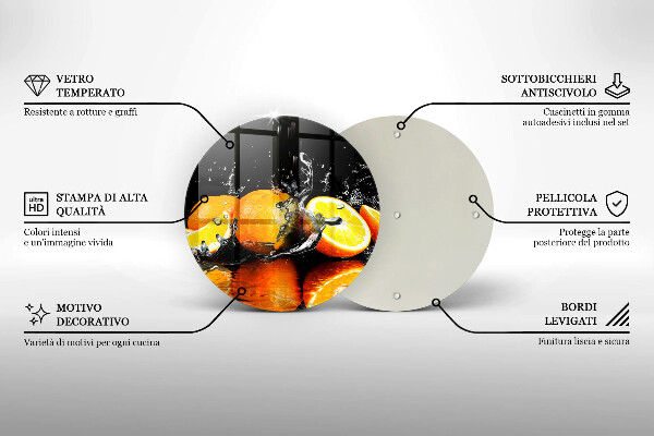 Tagliere in vetro Succoso frutto arancione