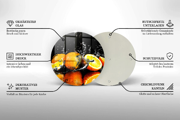 Tagliere in vetro Succoso frutto arancione