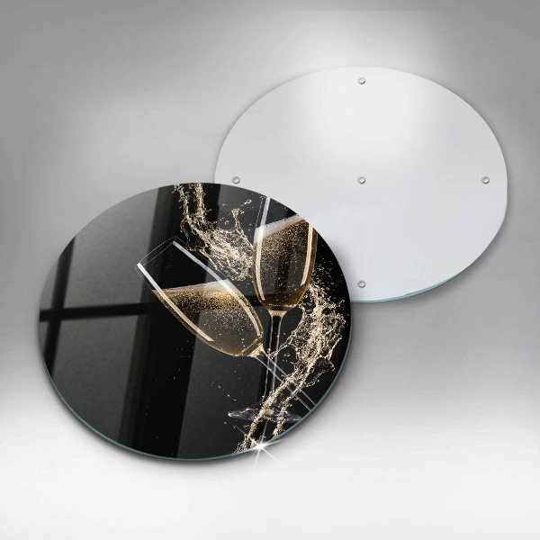 Tagliere in vetro Bicchieri di champagne