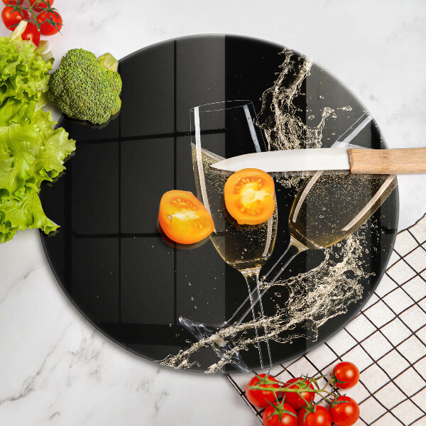 Tagliere in vetro Bicchieri di champagne