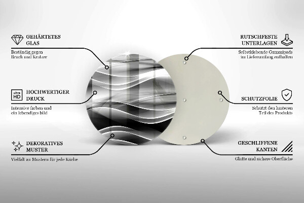 Tagliere in vetro Linee delicate di astrazione