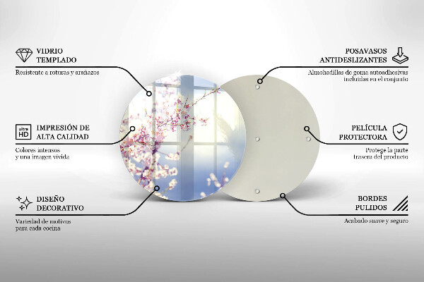Tagliere in vetro Albero fiorito