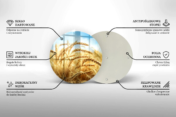 Tagliere in vetro Spighe di cereali nel campo