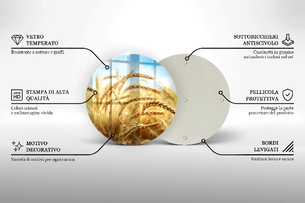 Tagliere in vetro Spighe di cereali nel campo