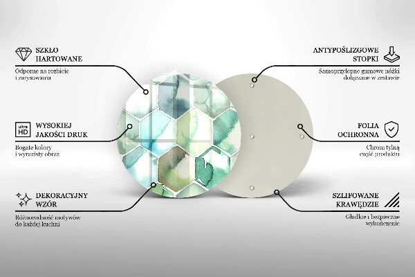 Tagliere in vetro Esagoni dell'acquerello