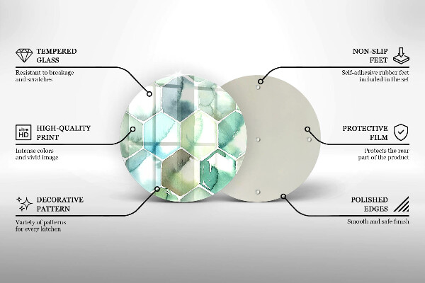 Tagliere in vetro Esagoni dell'acquerello