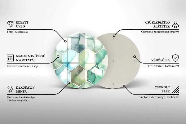 Tagliere in vetro Esagoni dell'acquerello