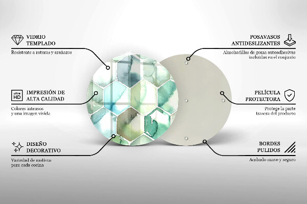 Tagliere in vetro Esagoni dell'acquerello