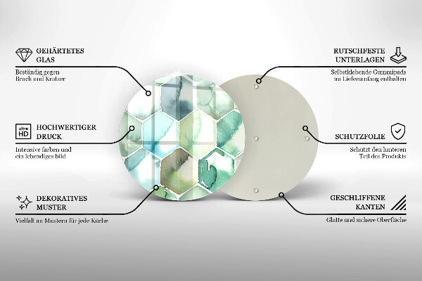 Tagliere in vetro Esagoni dell'acquerello