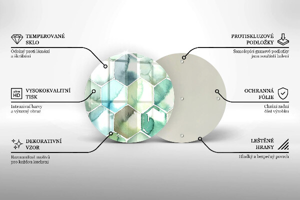 Tagliere in vetro Esagoni dell'acquerello