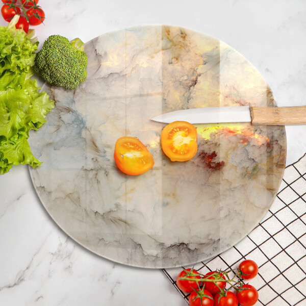 Tagliere in vetro temperato Struttura in marmo con oro