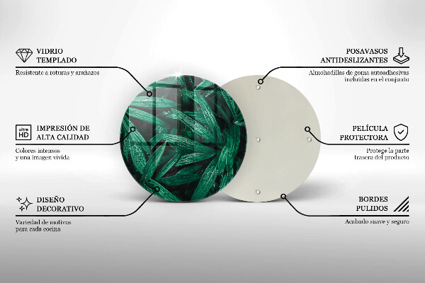 Tagliere in vetro temperato Foglie di piante