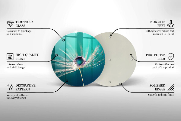 Tagliere in vetro temperato Rugiada su un dente di leone