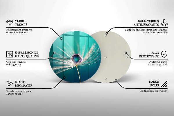 Tagliere in vetro temperato Rugiada su un dente di leone