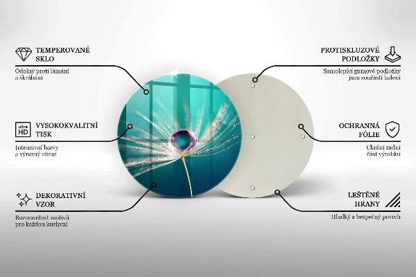 Tagliere in vetro temperato Rugiada su un dente di leone