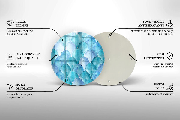 Tagliere in vetro temperato Scaglie di acquerello
