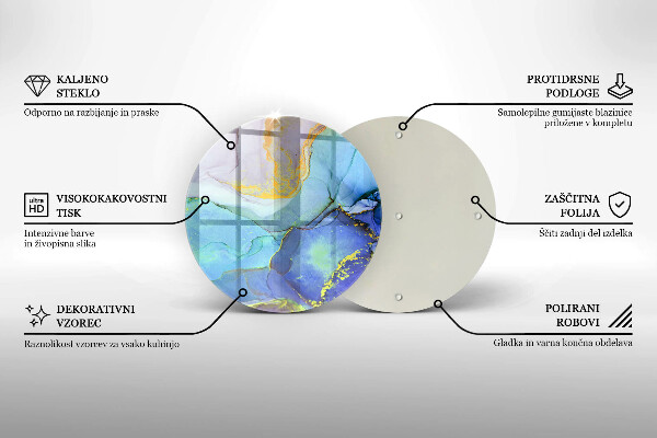 Tagliere in vetro temperato Pietra d'oro incrinata