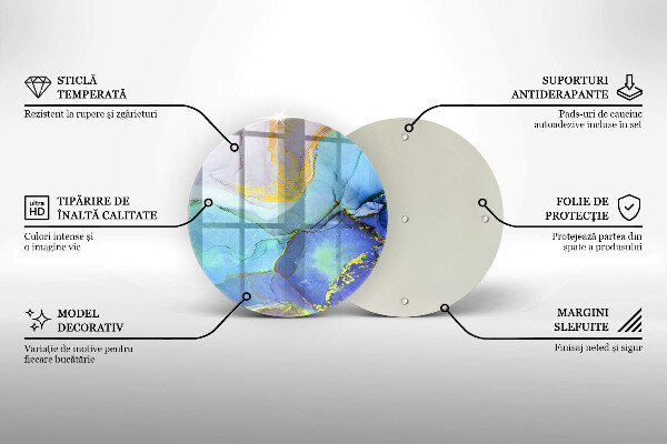 Tagliere in vetro temperato Pietra d'oro incrinata