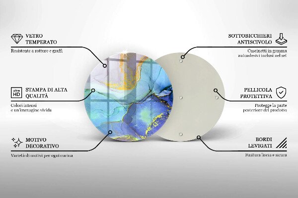 Tagliere in vetro temperato Pietra d'oro incrinata