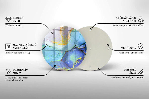 Tagliere in vetro temperato Pietra d'oro incrinata