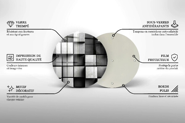 Tagliere in vetro temperato Sfondo di geometria 3D