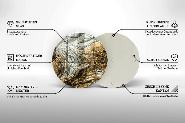 Tagliere in vetro temperato Ricca astrazione