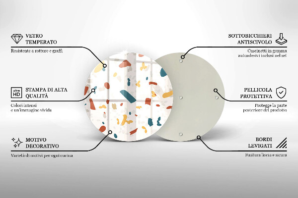 Tagliere in vetro temperato Gres decorativo