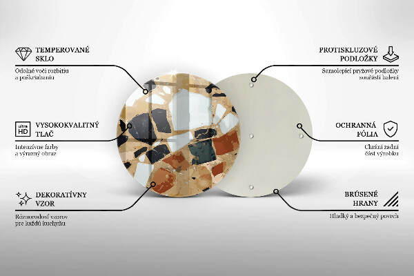 Tagliere in vetro temperato Piatto con pietre decorative