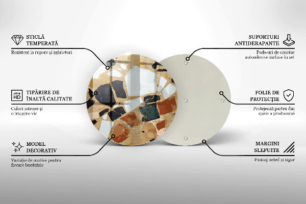 Tagliere in vetro temperato Piatto con pietre decorative