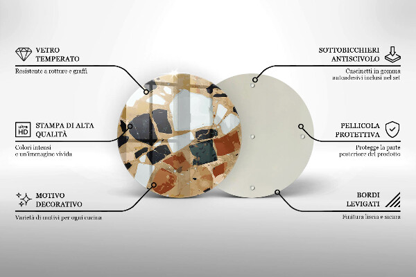Tagliere in vetro temperato Piatto con pietre decorative