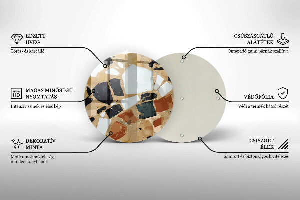 Tagliere in vetro temperato Piatto con pietre decorative