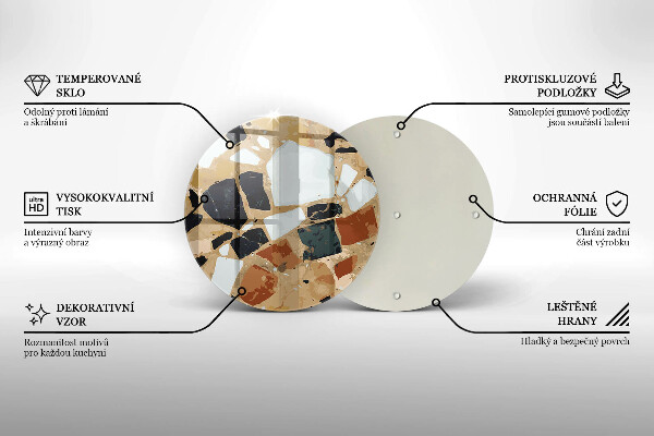 Tagliere in vetro temperato Piatto con pietre decorative