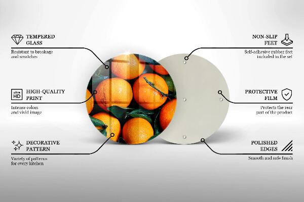 Tagliere in vetro temperato arancia