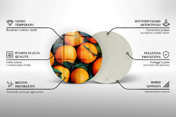 Tagliere in vetro temperato arancia