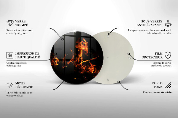 Tagliere in vetro temperato Accendi una fiamma viva