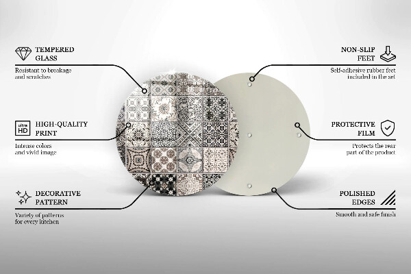 Tagliere in vetro Piastrelle decorative