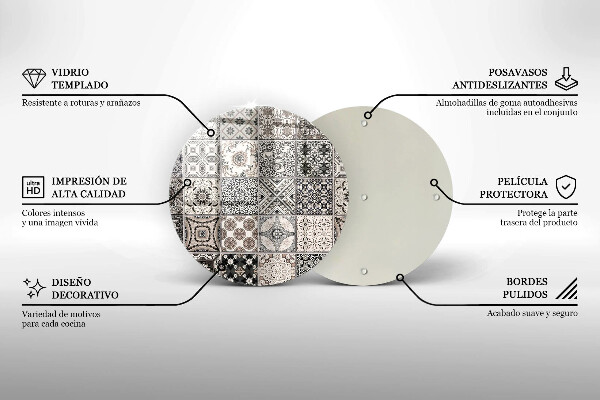 Tagliere in vetro Piastrelle decorative