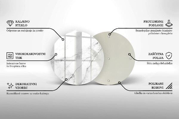 Tagliere in vetro Elegante struttura in marmo
