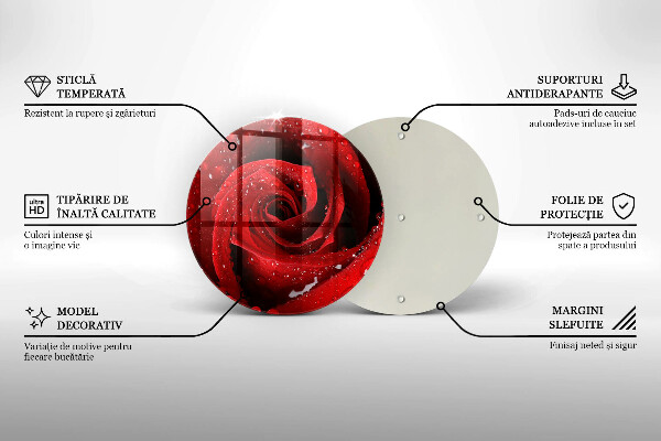 Tagliere in vetro Petali di fiori di rosa