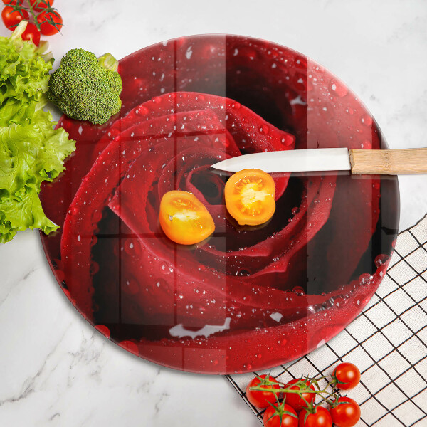 Tagliere in vetro Petali di fiori di rosa