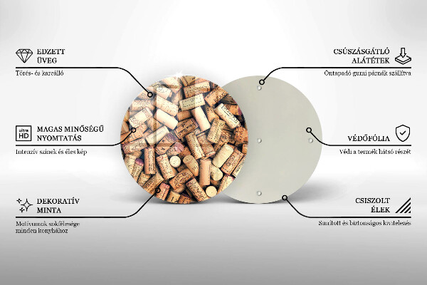 Tagliere in vetro Modello senza cuciture di tappi per vino