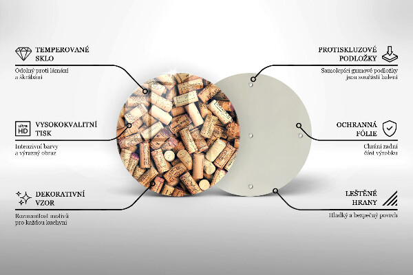 Tagliere in vetro Modello senza cuciture di tappi per vino