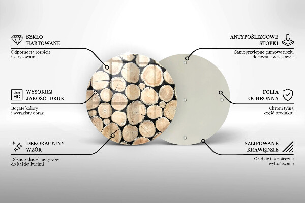 Tagliere in vetro Tronchi d'albero in legno