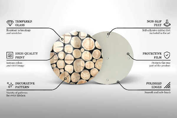 Tagliere in vetro Tronchi d'albero in legno